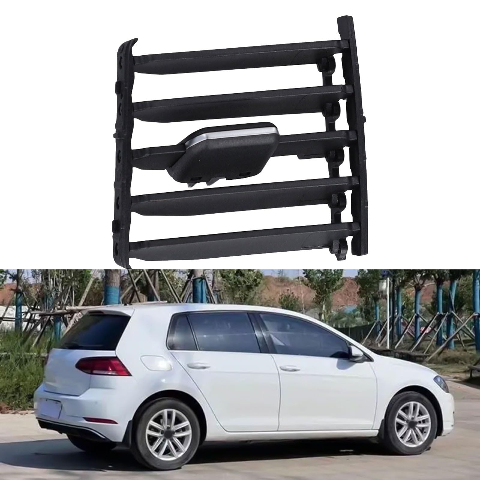 Grille d'aération arrière pliable pour VW Golf 7 7.5 MK7 MK7.5 2013-2020, pièce de rechange en plastique ABS noir OEM 5GG819203 5G0819203 (droite)