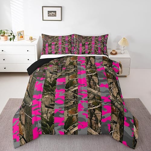 Feelyou Branch Botanical Hunting Comforter Set Queen Size Boys Bedding