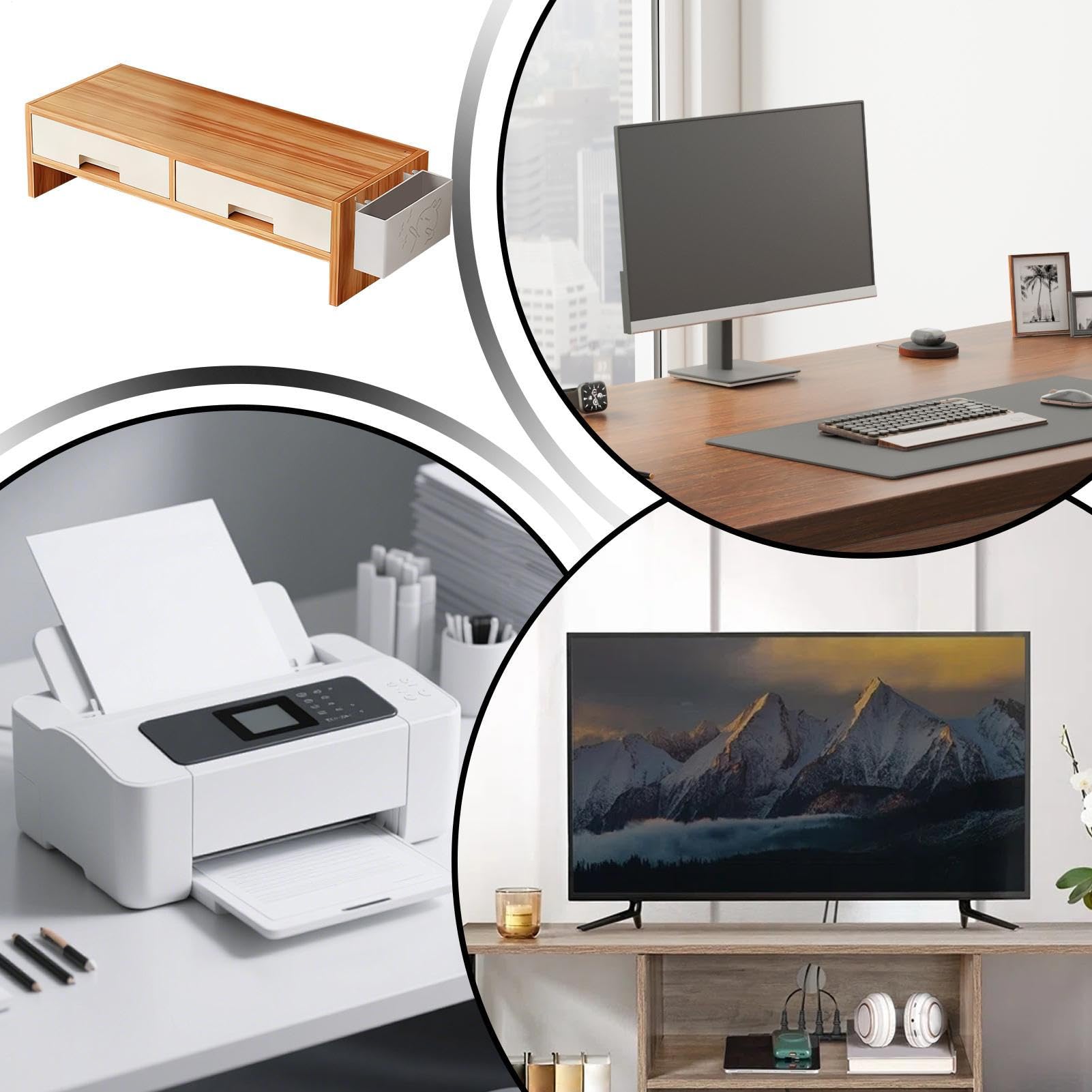 Alzaschermo Supporto Robusto Con Estensione Regolabile E Organizzatore | Alzatore Monitor Per Scrivania Computer Per Famiglia E Casa Uso Interno Studio Camera Da E Stanza