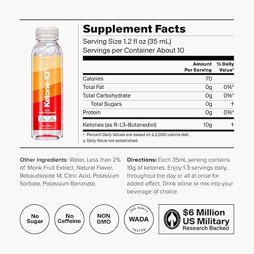 Miniatura 6 de H.V.M.N. Cetona IQ  Obtenga su combustible de cetonas  Sin azúcar, sin cafeína  Energía limpia, enfoque y flujo  Cetonas bebibles para elevar