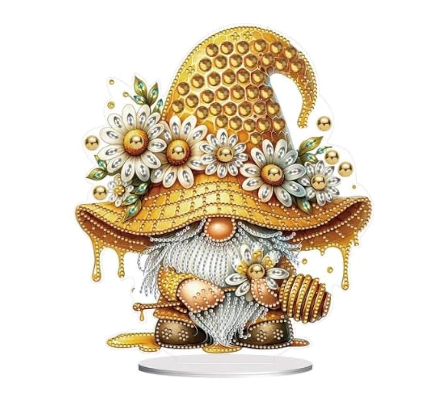 Syntego Honeycomb Gnome Diamond Art Kit I 5D DIY Crystal Rhinestone Acrylic Painting Kit I Tabletop Decoration for Home Decor Kit I for Adults & Beginners I Easy to Use & Perfect for Art Lovers
