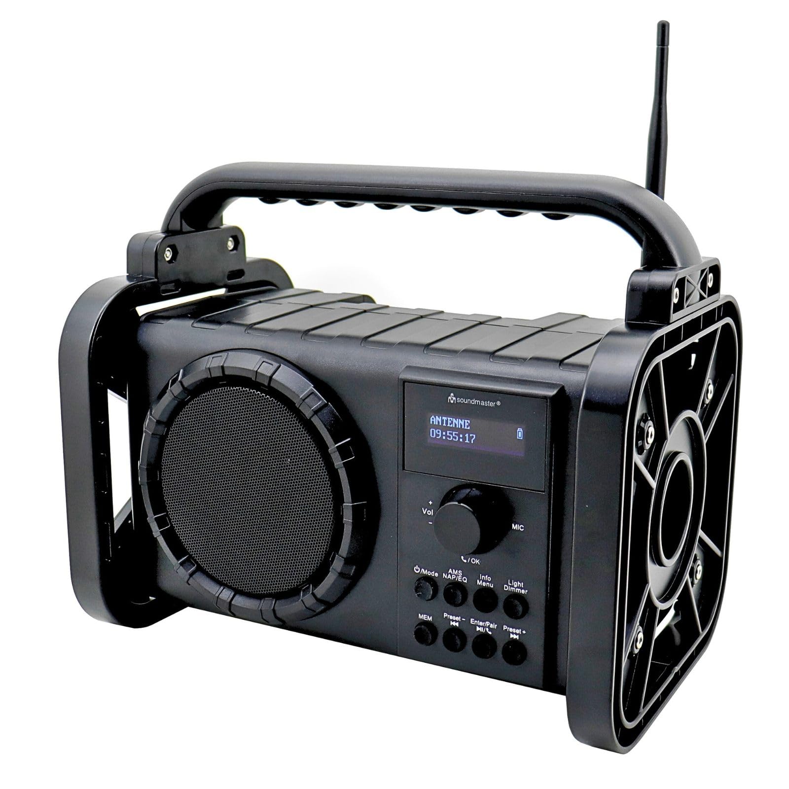 soundmaster Soundmaster DAB80SW Radio de Chantier avec Dab+ FM Bluetooth et Batterie Li-ION IP44 résistante à la poussière et aux éclaboussures
