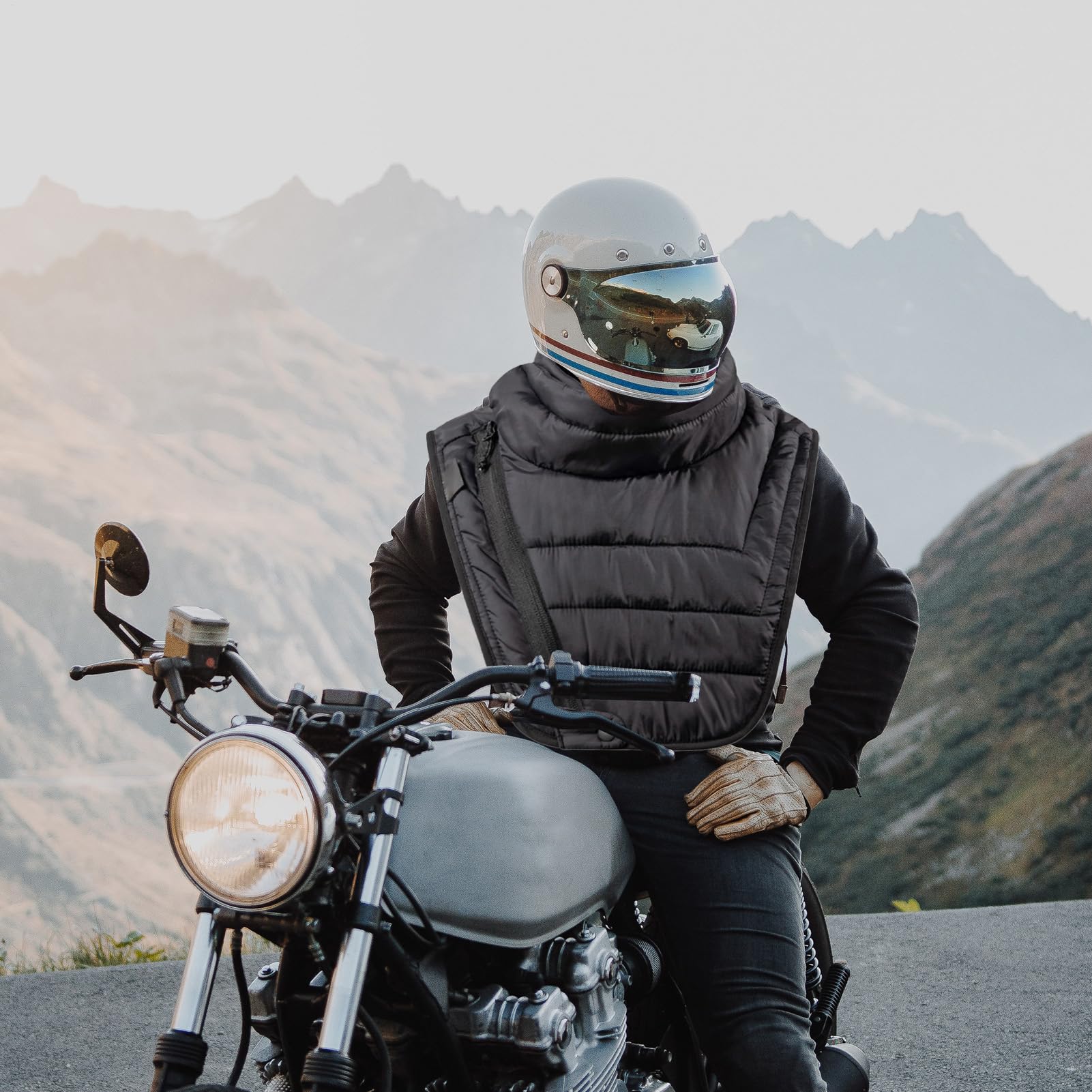 Scaldacollo per motociclismo, scaldacollo per motociclismo, impermeabile | in cotone, per viaggi con freddo, scaldacollo in cotone antivento per uomo durante le attività all'aria aperta