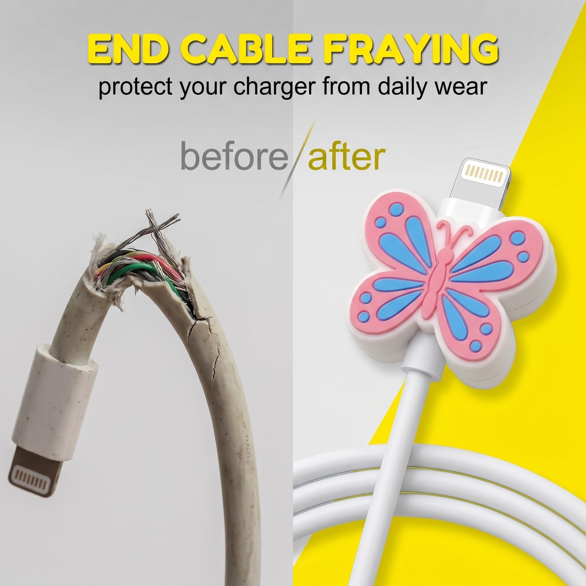 8 Pcs Cable Protector, Proteggi Cavo, Copertura Protettiva per Cavi Dati Frutta, Protezione per Cavo per Morso per Cavo, Protezione per Cavo, Adatto per la Maggior Parte Delle Linee Dati
