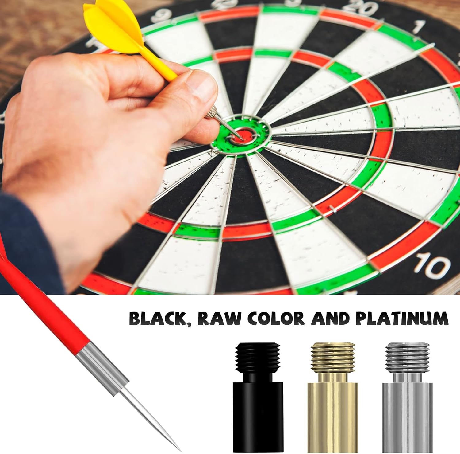 36Pcs Dart Weight 1.5g 2g 2.5g 3g Brass Copper 2BA Thread Add Accentuator Tool Steel Tip Dart Weights for Darts Accessories - Black Silver Gold