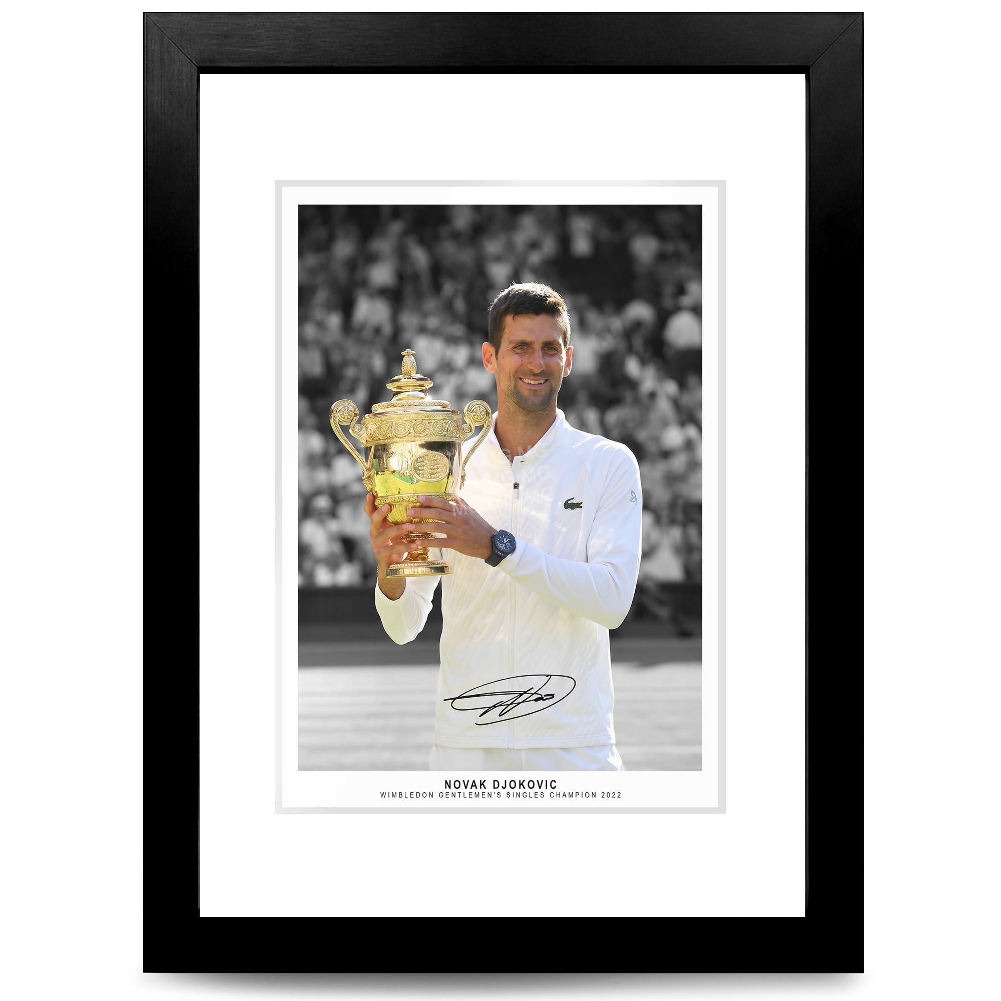 Novak Djokovic Tennis Signed Photo Poster A4/A3 Print Picture Display Framed Autograph Memorabilia for Sports Fans Gift Serbia (Wimbledon 2022, A4 Framed & Mounted)