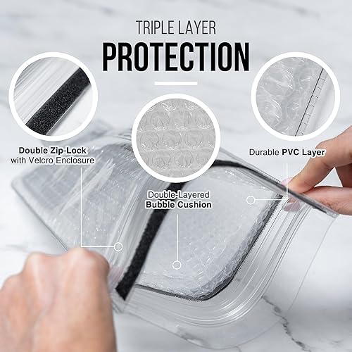 Miniatura 4 de Bottle Shield - Bolsa de viaje reutilizable con protector de vino (paquete de 3)  Funda de envío de botellas irrompible, a prueba de fugas y de