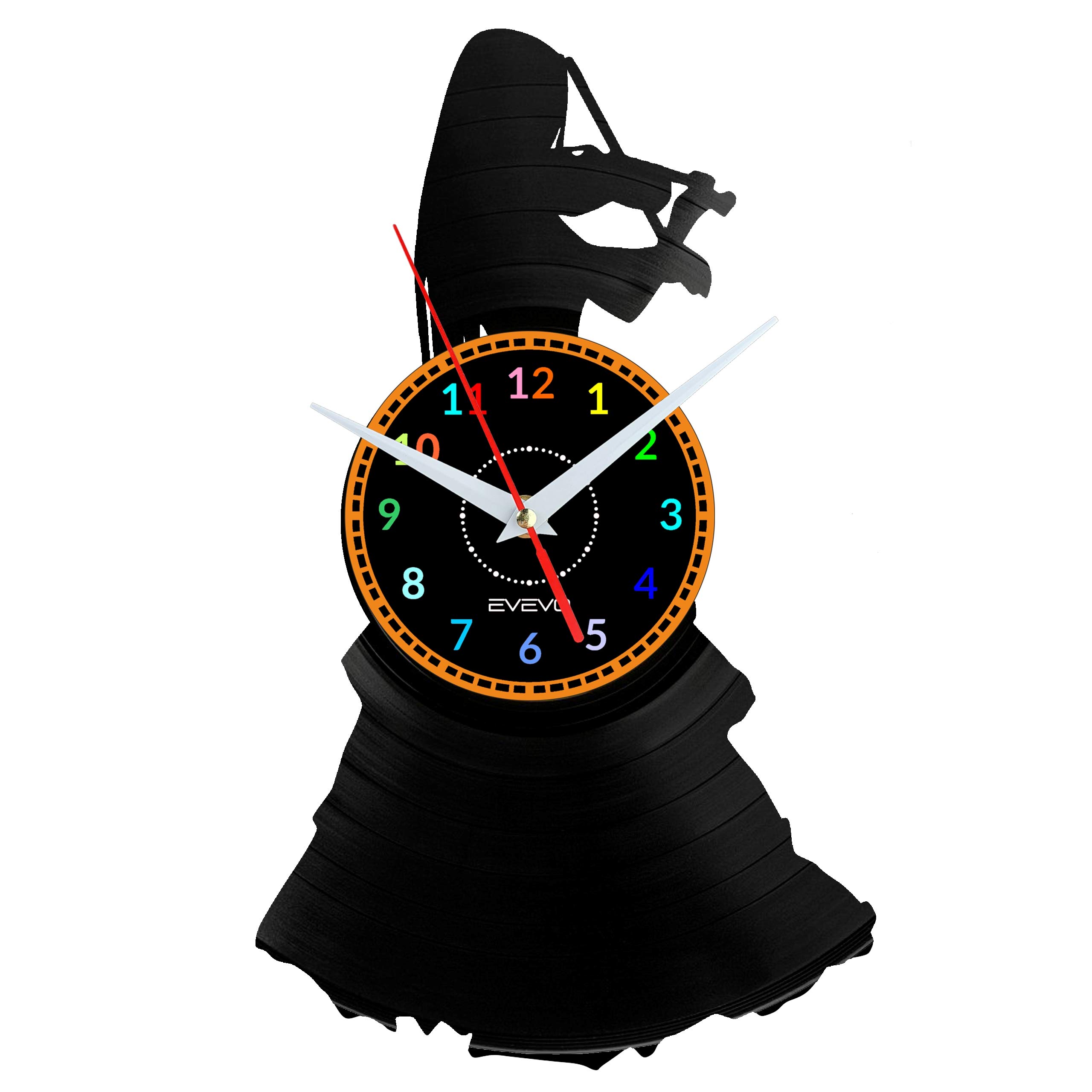 Horloge murale musique vinyle violoniste avec instrument déco salon W1539