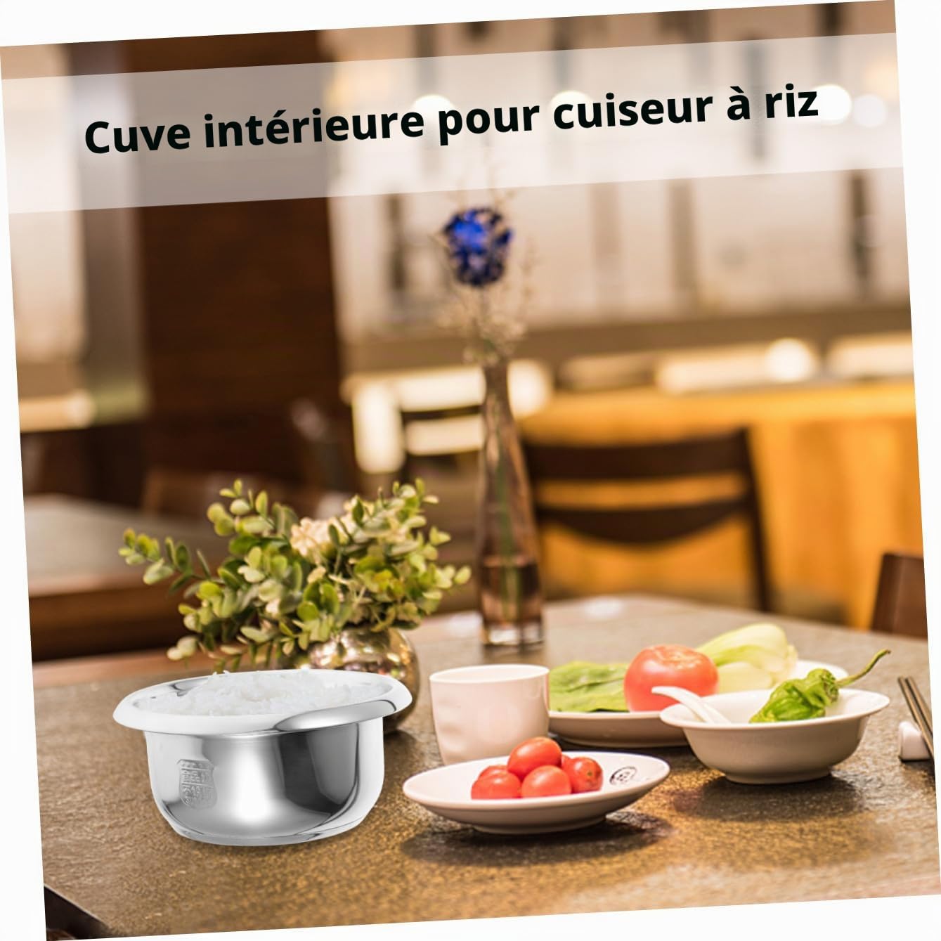 Doublure Pot Cuiseur Riz INOX pour Cuisson Uniforme Non Adhérente Accessoire Cuve Acier Inoxydable Multifonction pour Cuisson Riz Vapeur et Porridge | De Remplacement Pour Cuiseur De Riz Chauffage Uniforme Compatible Avec LéGumes Vapeur Et Porridge
