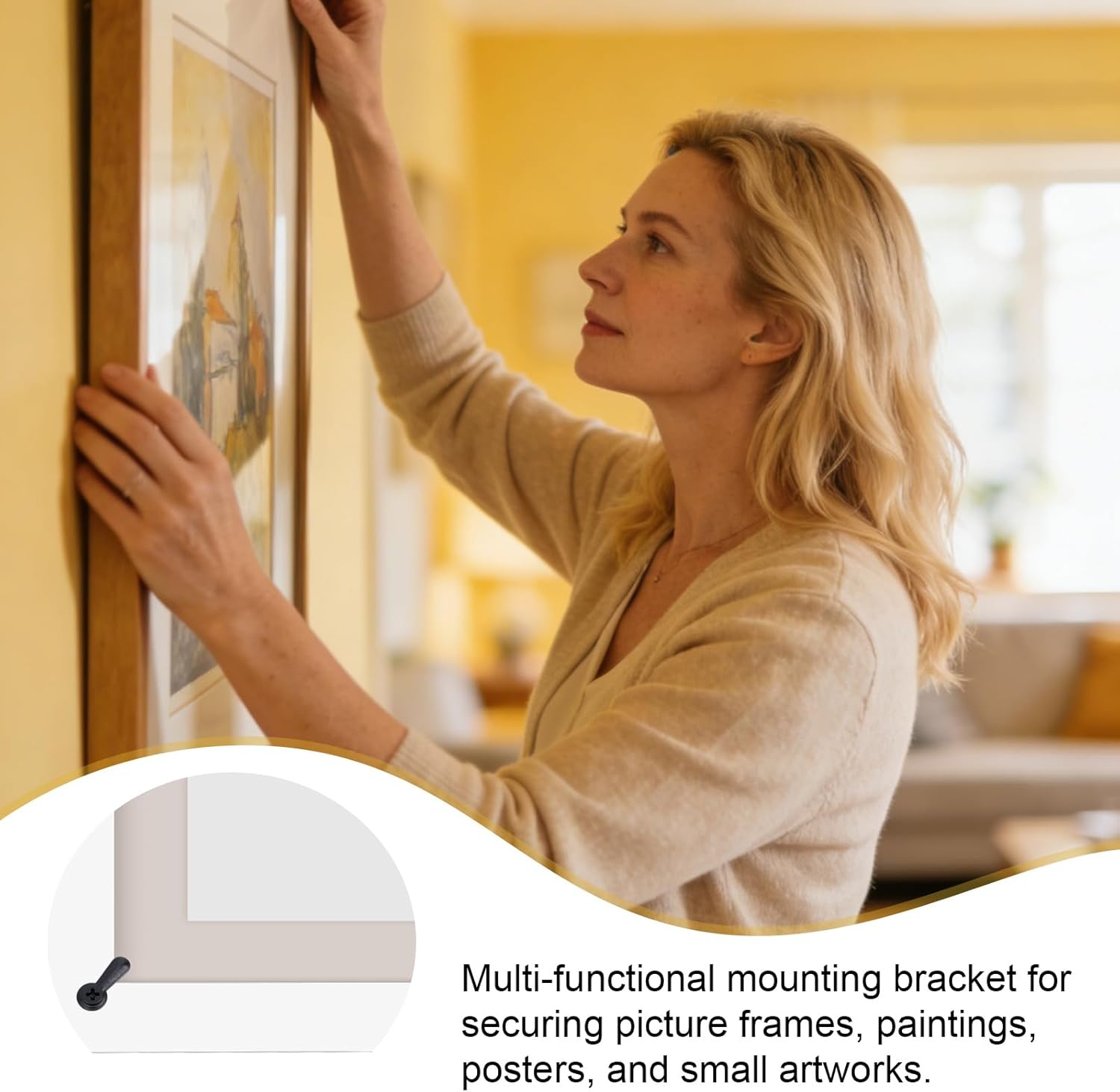 Picture Frame Turn Button Fasteners Set, Include 100pcs Turn Button Backing Clips Fasteners & 100pcs Screws & 1 Screwdriver Framing Back Tabs Hardware Supplies for Secure Hanging Accessories (Black)