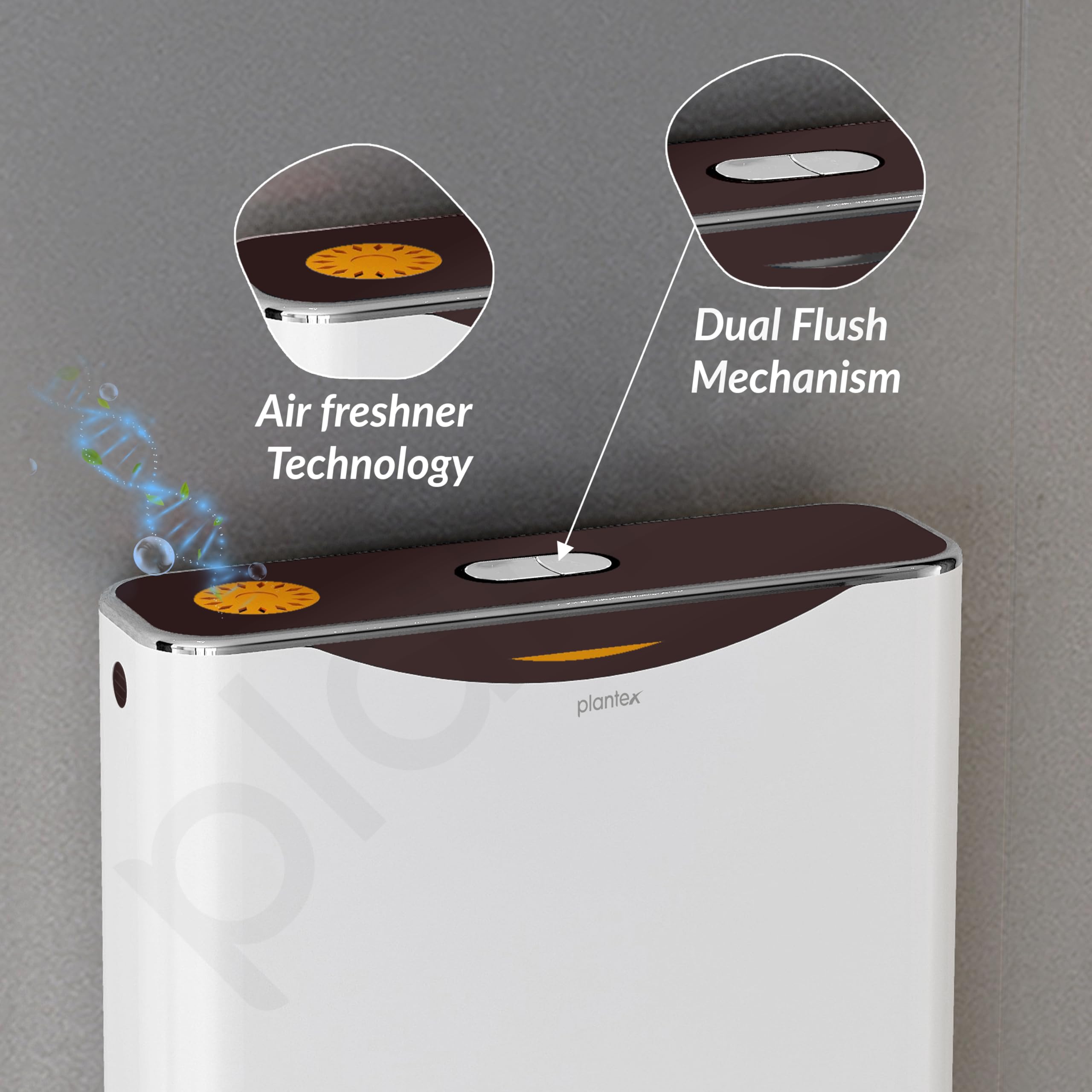 Plantex Flush Tank for Toilet with 10 Ltr Water Capacity/Dual Flushing Cistern for Bathroom/Polypropylene Toilet Flush Tank - Pack of 1 (Boss, Brown & White) 1