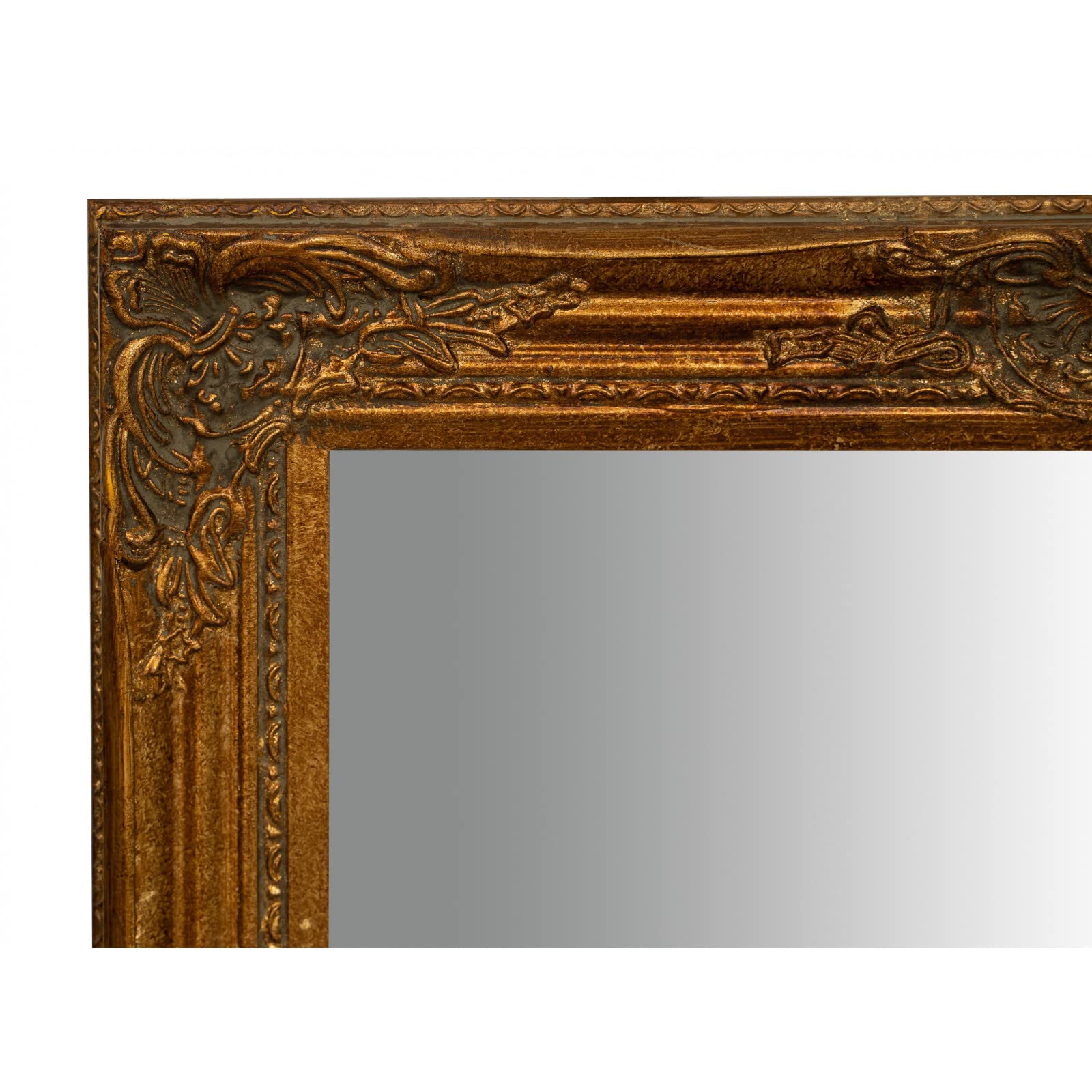 Biscottini specchio da parete bagno e camera 62x92x5 cm | Specchio ingresso da parete con ganci | Specchio oro