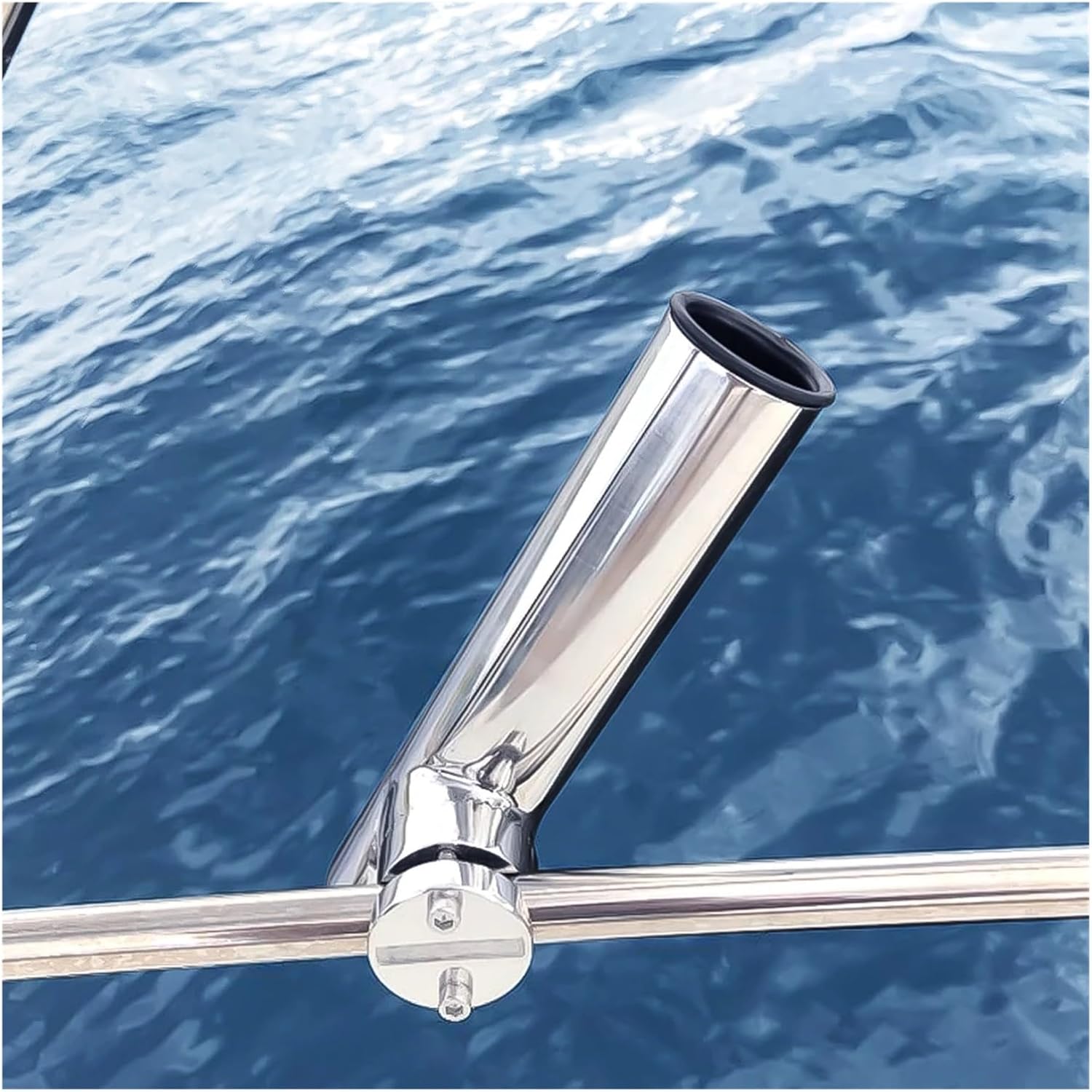 (2pc) Stainless Steel Rotatable Rod Holder with Clamp, Boat Accessories, Fishing Tackle, Tube, 22mm-26mm