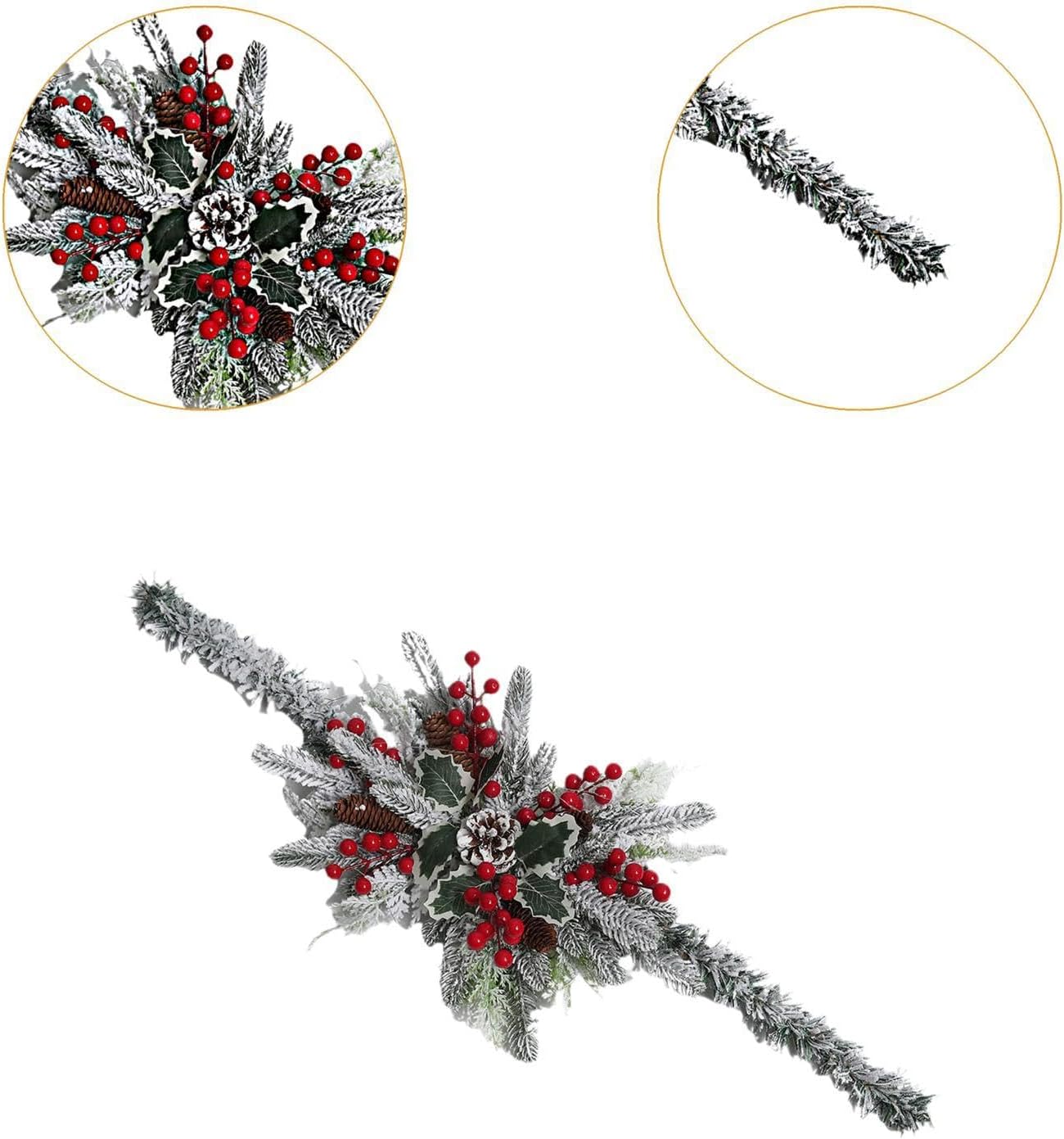 Christmas Mailbox Swag Decoration Christmas Wreath,Gifts Decoration Easy Use,Artificial Wreath Garland for Window Home, Pine