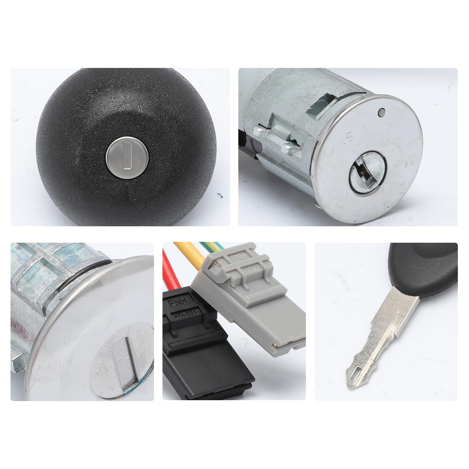 Kit de interruptor de cilindro de inicio, cerradura de dirección, tapa de depósito, puerta lateral trasera delantera compatible con MASTER 2 MOVANO 7701471591 7701471592