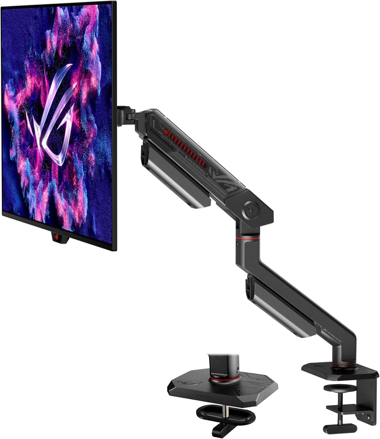 ROG Ergo Monitor Arm (AAS01R) – Mechanical Spring Monitor Mount with Desk Clamp and Grommet Mount, Holds Up to 49-inch* Within 13.5kg, Pivot/Swivel/Tilt/Rotation/Height Adjustable, VESA 100 x 100 mm 3 71JIwDDFRTL. AC SL1500