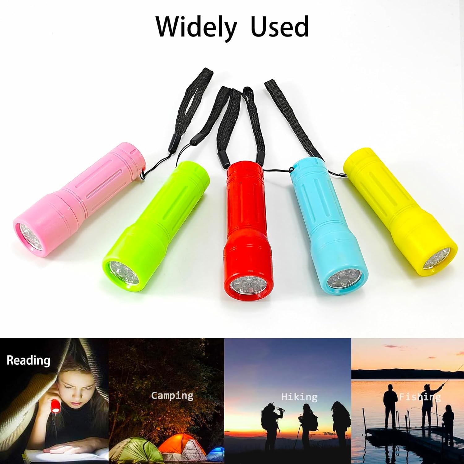 50 Pack 9-LED Mini Flashlight Bulk, Small Multicolor Flashlights with Lanyard, Batteries Included, for Hurricane Supplies Party Favors, Christmas Gifts Stocking Stuffer