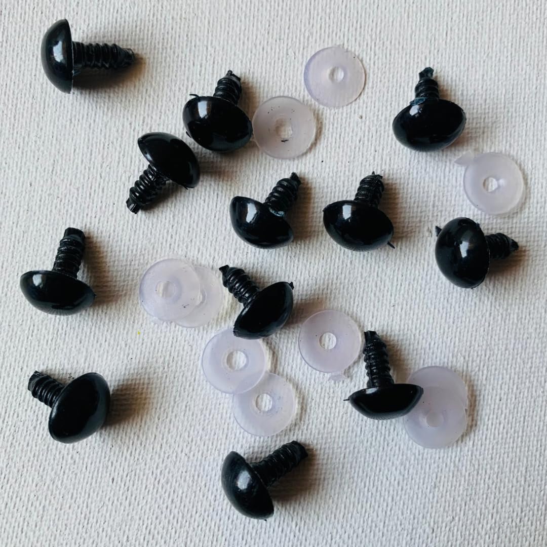Crochet Now | 24pcs Safety Eyes with Washers for Crafts, Amigurumi, Teddy Bear and DIY Crafts (Black(24pcs) - 6mm and 8mm)-picture-12