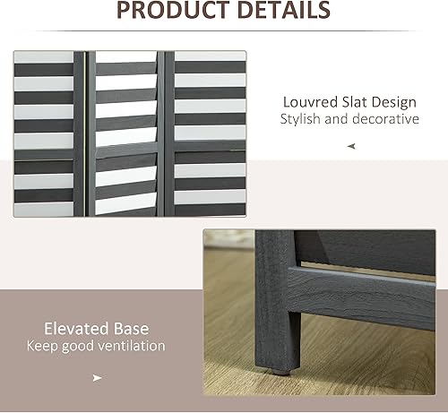 Miniatura 5 de HOMCOM Divisor de habitación de 4 paneles de 5.6 pies de alto y pantalla de privacidad plegable, divisor de privacidad independiente con Louvred,