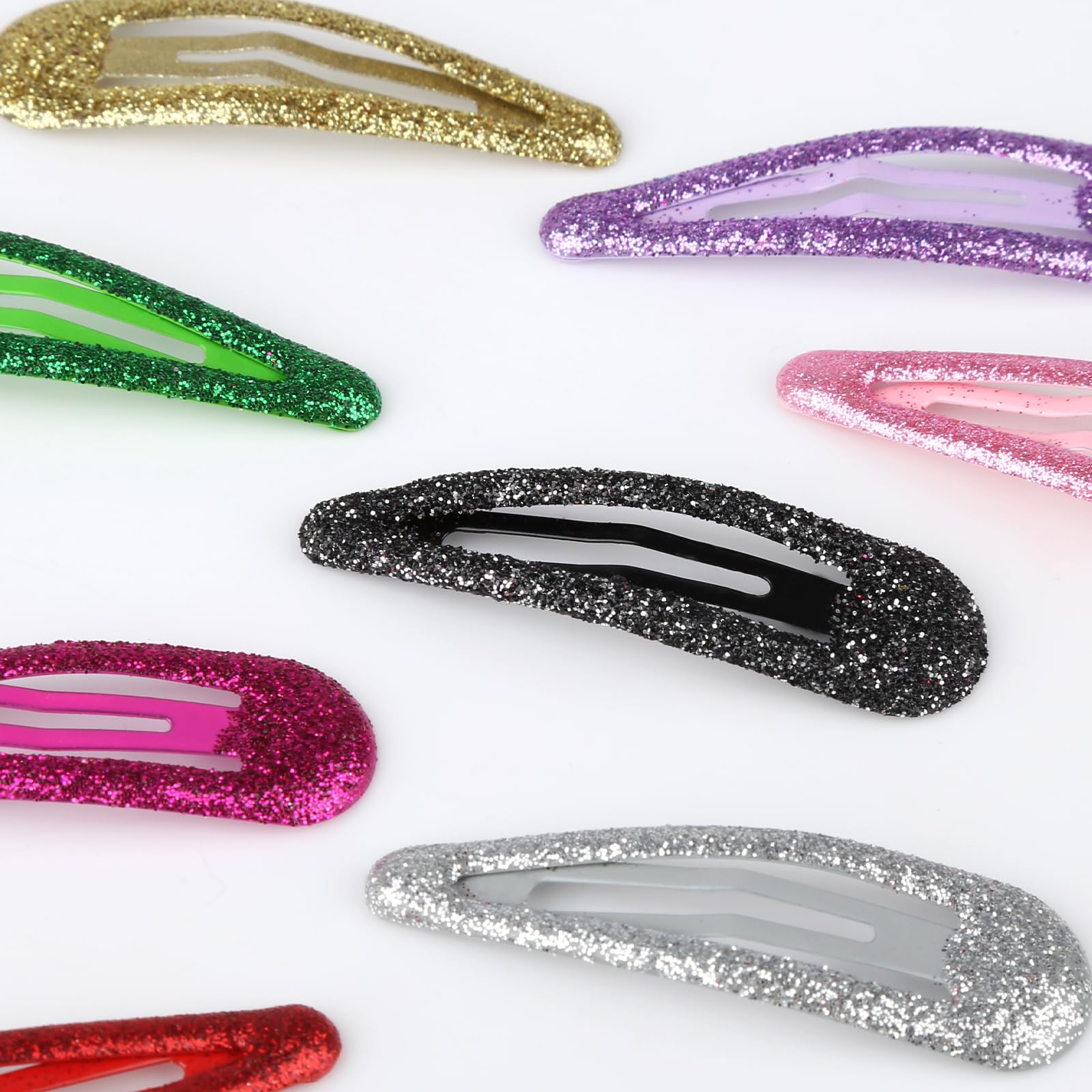 Pack of 32 Glitter Sequin Hair Clips, Colourful Non-Slip Hair Clip, Metal Snap Hair Pins, Sparkly Bangs Hair Clip - Image 3
