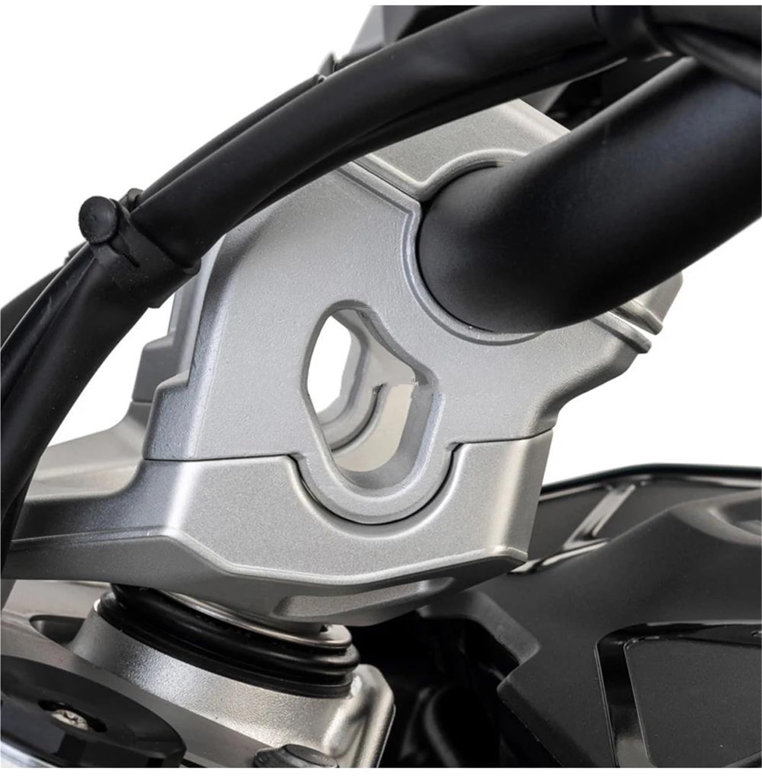 rehausseur Guidon Rehausseur De Guidon De Moto pour B&MW R 1300 GS R1300GS 2024- Support De Serrage De Rehaussement De Guidon Guidon Riser(Argent)