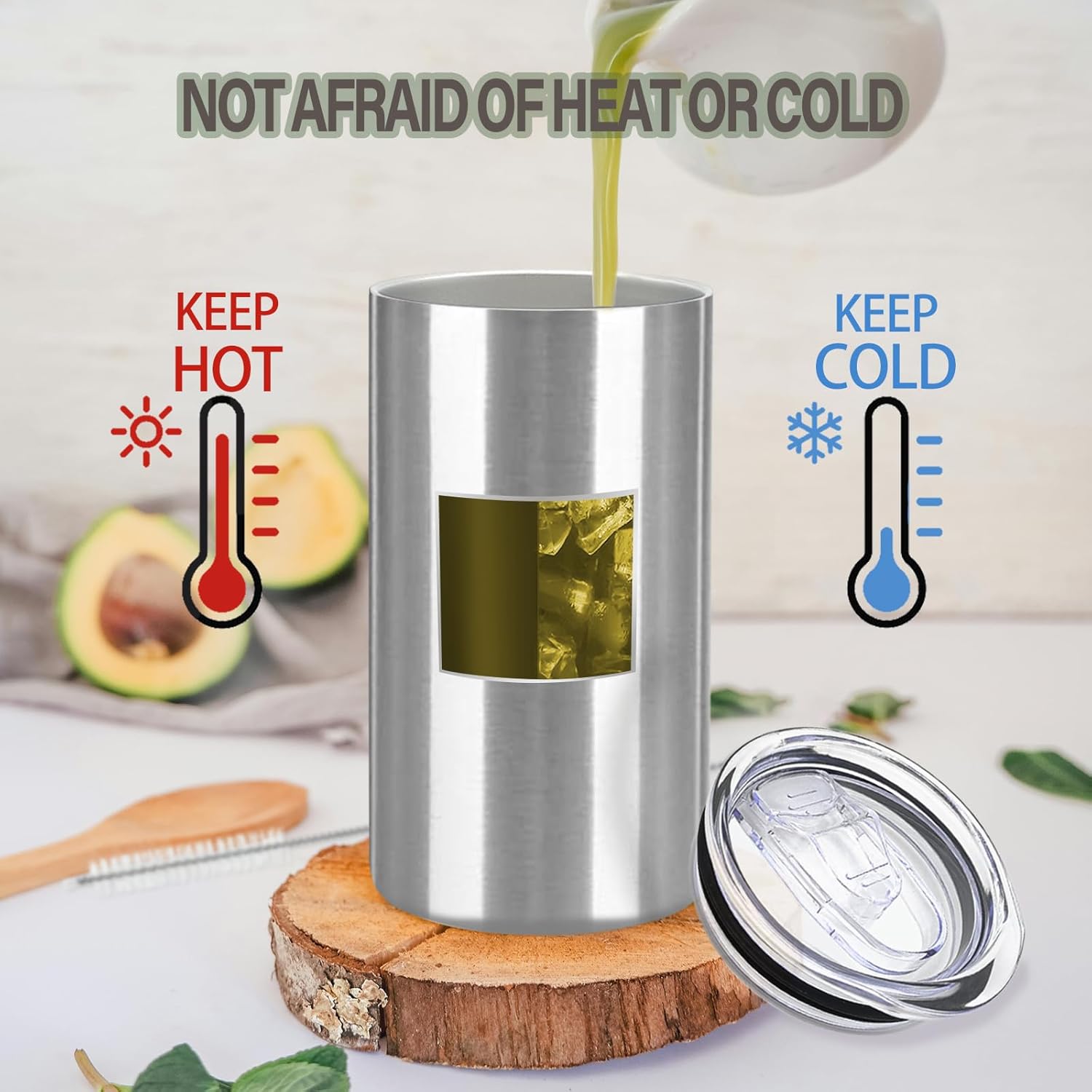 YOUKE OLA 16 Pack Tumblers Blanks Bulk Skinny Straight Tumbler Stainless Steel Double Wall Insulated Water Bottles with Lid & Straw for DIY Gift, 12oz Silver - Image 3