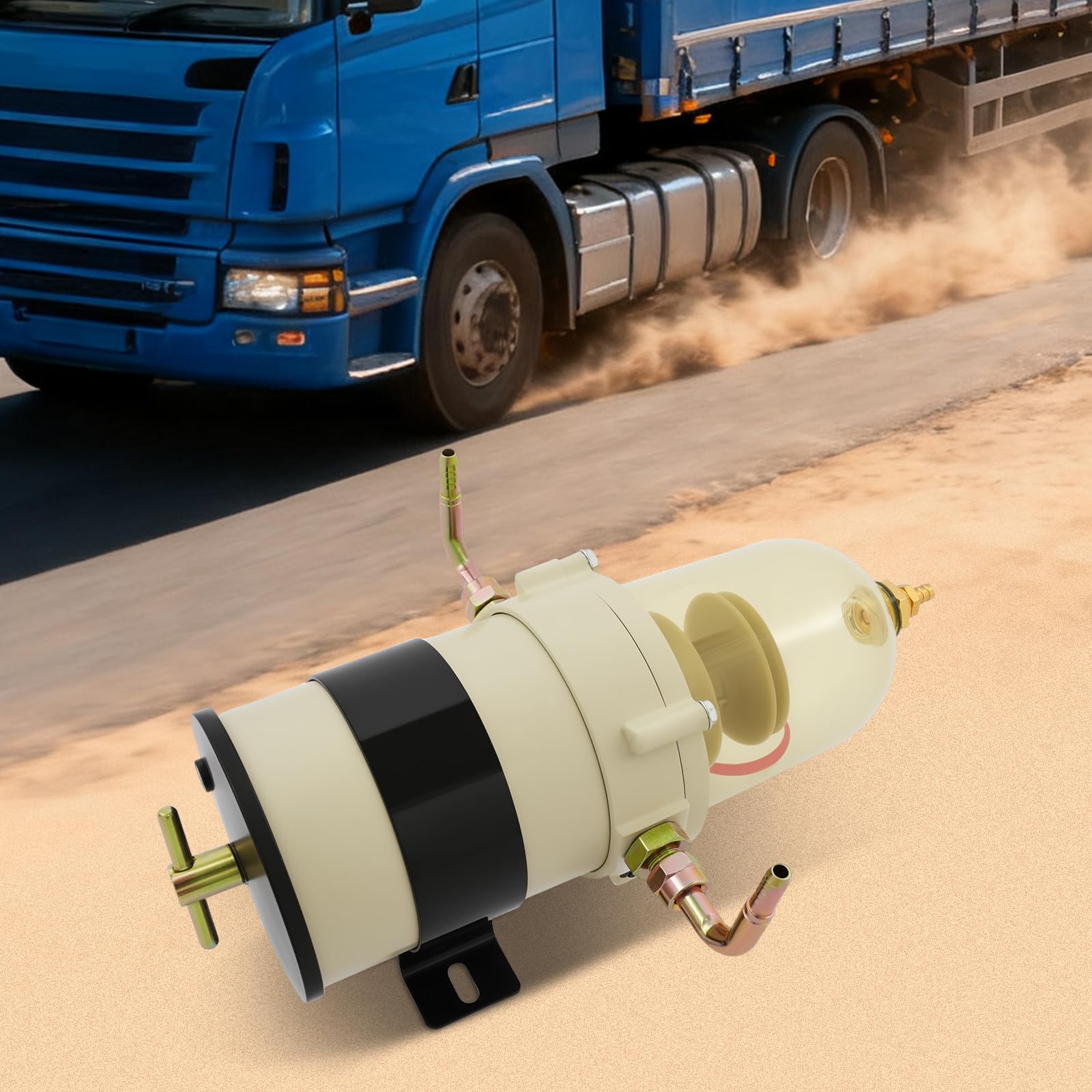 Diesel Kraftstofffilter Wasserabscheider 500FG – Öl-Wasser-Trenner mit Bolzen 60GPH für Marineboot, Lkw, Traktoren, Generatoren – Mit transparenter Bowl & Filterwechselschraube