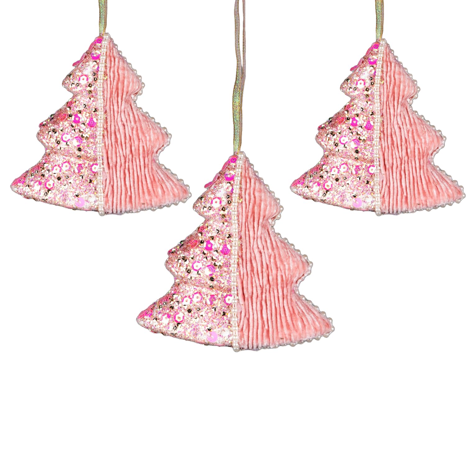 Shatchi Pink Tree Ornament 3 Pack