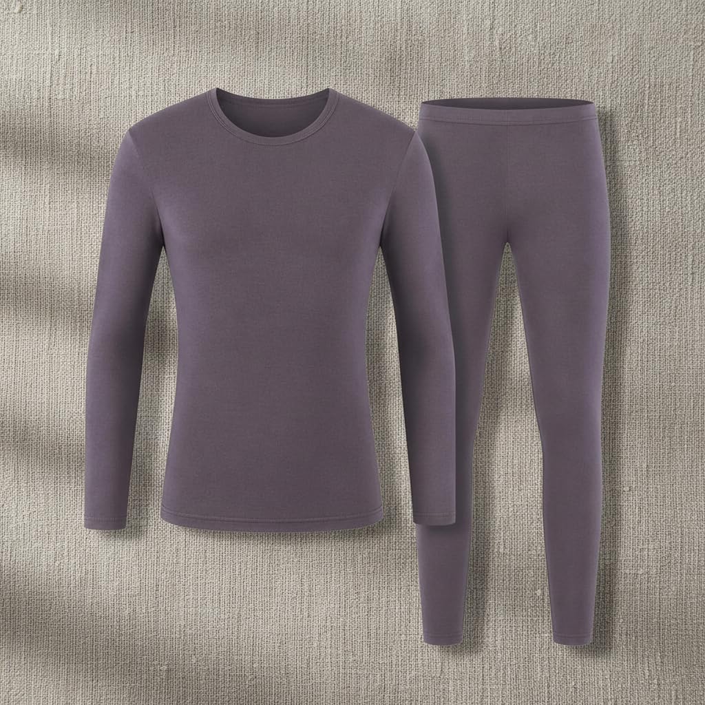 Ropa Interior Térmica Hombre Sin, Tejido modal, antipilling - cuello redondo | larga larga | algodón, antibacteriano 10A, para Esquí