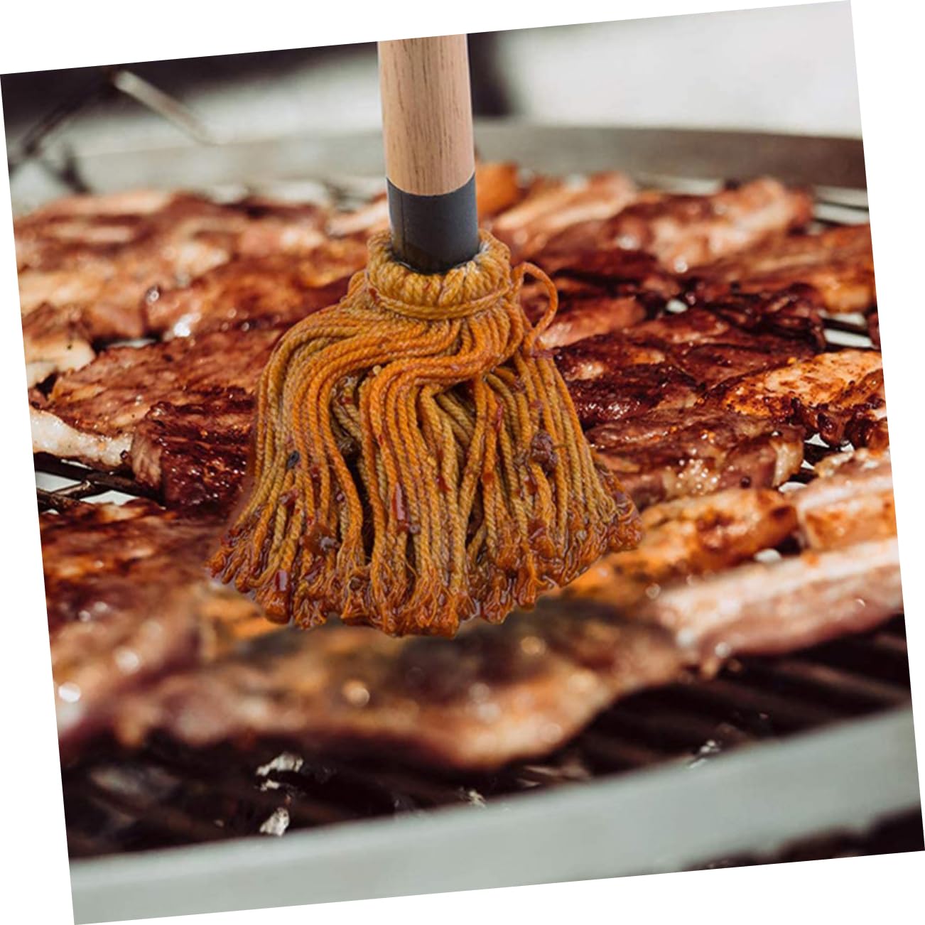 2pcs Bbq Basting Mop Brush Set for Grilling Sauce