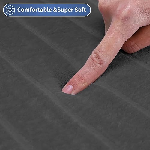 Miniatura 5 de SWEMSTAR Alfombra de baño de espuma viscoelástica, absorbente de agua, antideslizante, lavable, alfombra de ducha suave para decoración de bañera,