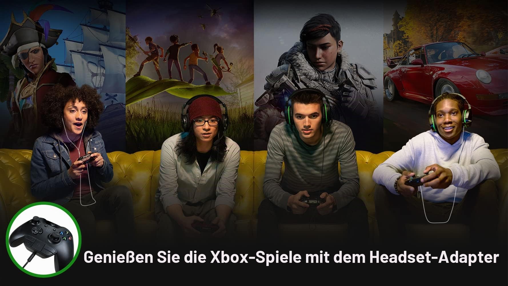 Plauduct Stereo-Headset-Adapter für Xbox One/Elite 1&2/Series X|S Controller, Mikrofon-Kopfhörer-Adapter, Audio-Kit