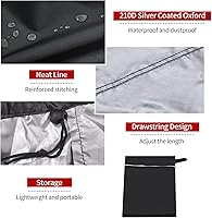 Vista 3 de Cubierta de Mesa de Billar de 7 Pies, Cubierta Impermeable y Resistente a Desgarros para Mesa de Billar con Bolsa de Almacenamiento, Protección