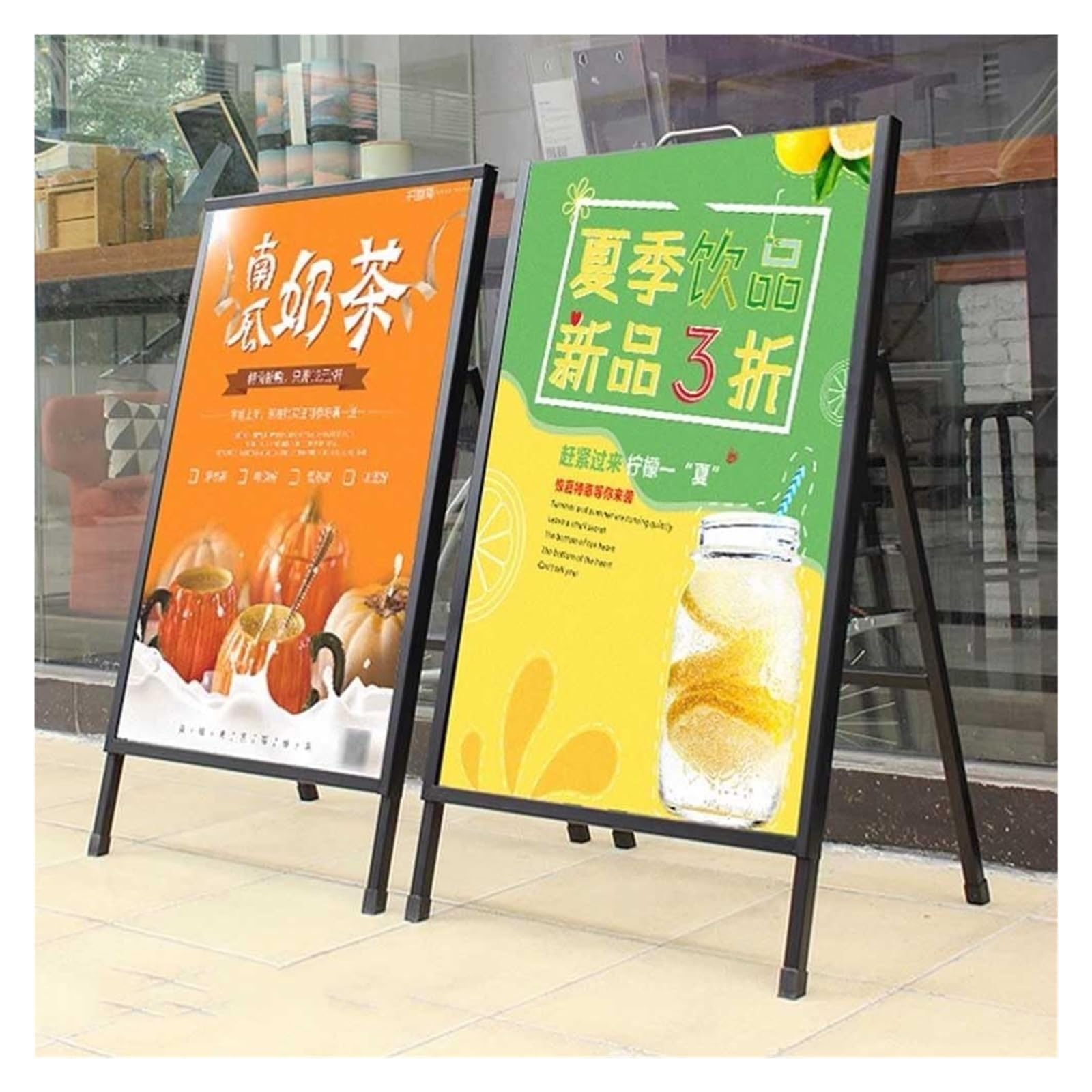 Soporte para letreros de 61 x 91 cm, resistente, portátil, plegable, para mostrar carteles publicitarios en tiendas