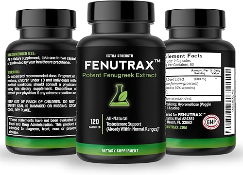 Miniatura 8 de FenuTrax Extracto de fenogreco suministro de 2 meses - Ultra alta potencia 50 - Más fuerte que la testofeno para hombres - Extracto de semillas de