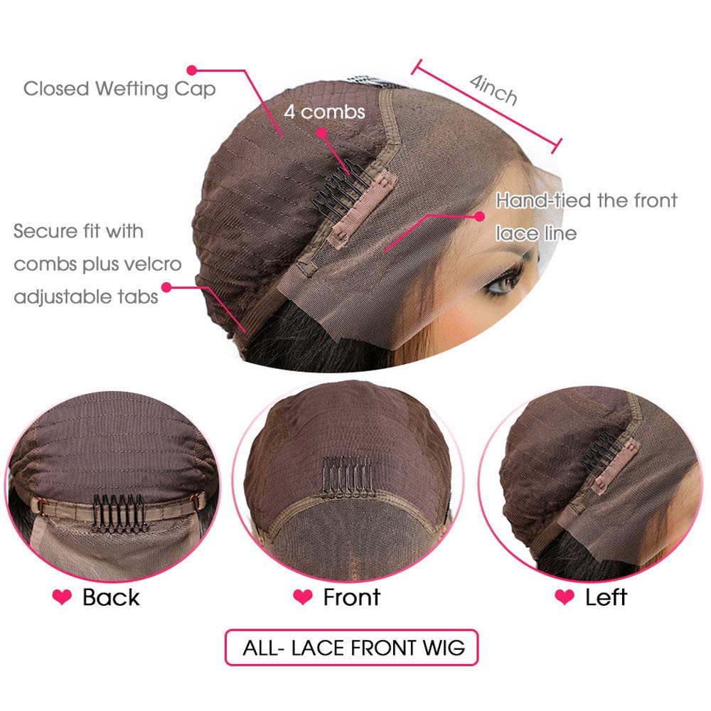 13x4 Body Wave Wig - Highlight Blonde Brown Human Hair Lace Front Wig for Black Women - Glueless, Pre-Plucked With Baby Hair, Brazilian Remy, 150 Density, 24 Inch