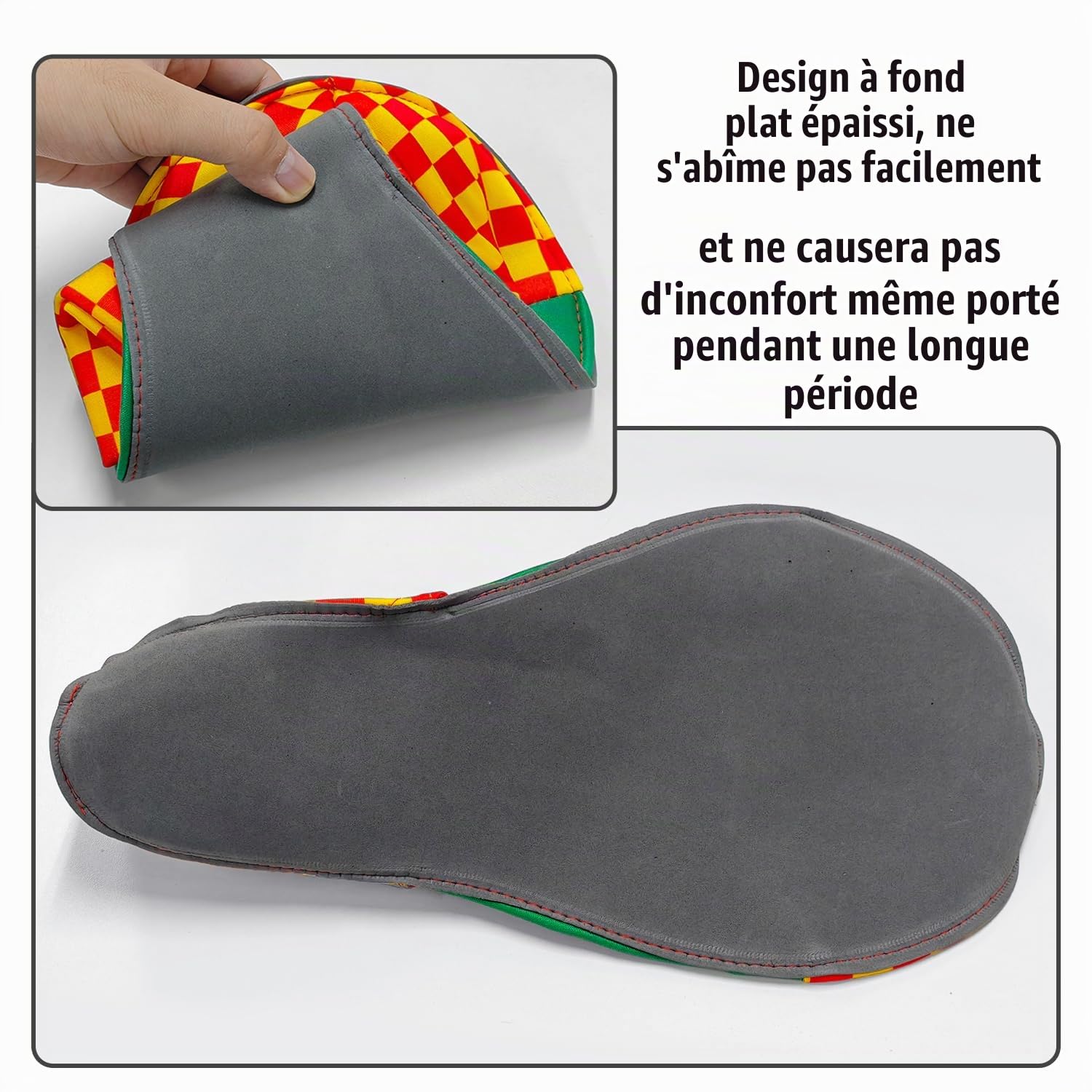 1 Paire De Chaussures De Clown À Carreaux, Costume De Cosplay Personnalisé, Lacets Réglables, Accessoires De Rôle, Chaussures De Dégoût De Performance De Fête.