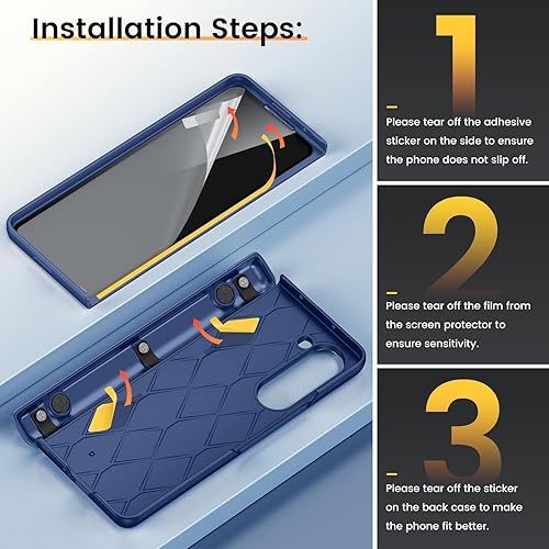 Miniatura 140 de VEGO Funda para Galaxy Z Fold 4 con cubierta de cámara deslizante y funda de protección de bisagra con protector de pantalla Cubierta protectora