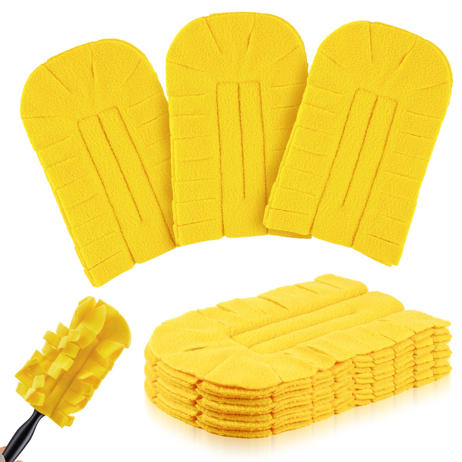 6 Pcs Reusable Duster Refills Washable Pads, Yellow