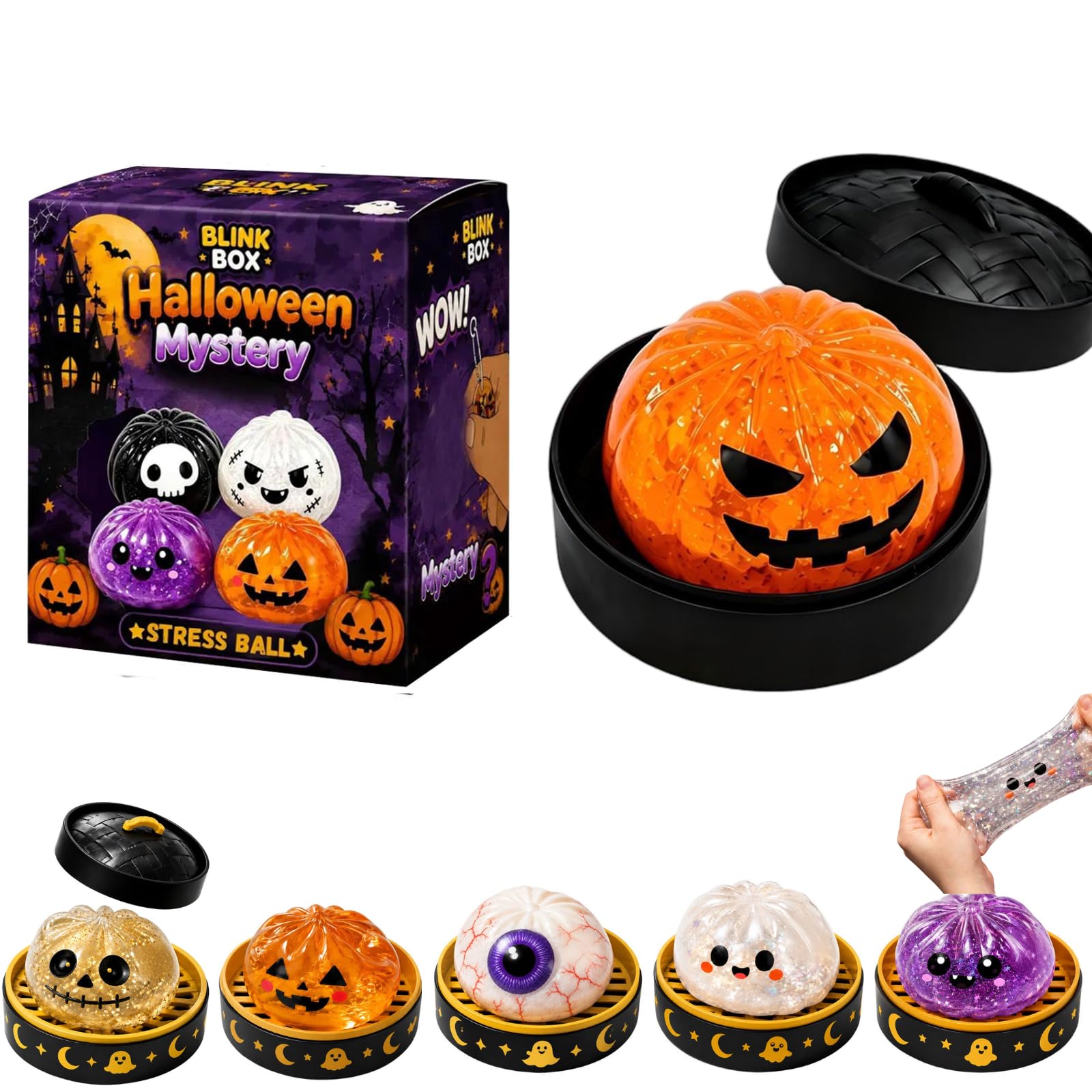 Halloween Squishy Mystery Box Set, Cute Glitter Squishies Stress Balls (R1) â image 1
