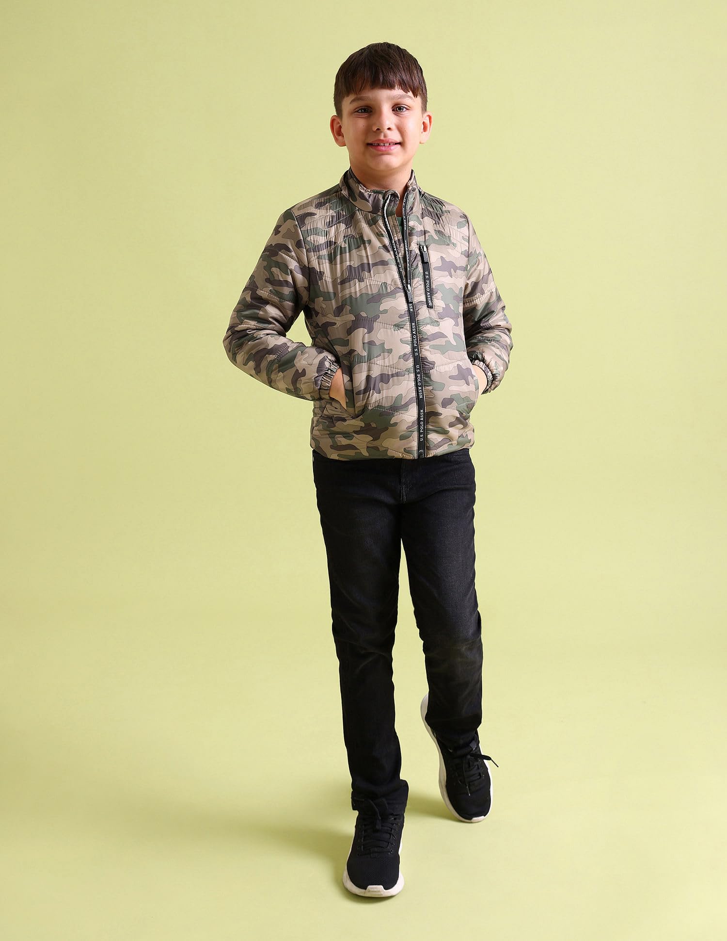 U.S. Polo Assn. Kids Regular fit Polyester Hooded Jackets (UKJCK0082_Green_8-9Y) 1
