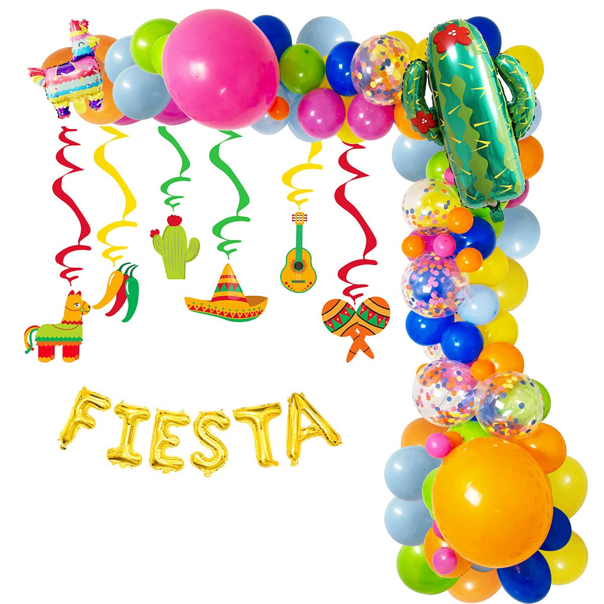 Fiesta Party Decorations,Taco Bar Decoration Kit,Mexican Party Decorations,Cactus Balloon Mexican Cinco De Mayo Fiesta Mexican Party Bachelorette Bridal Shower Wedding Birthday Taco Supplies