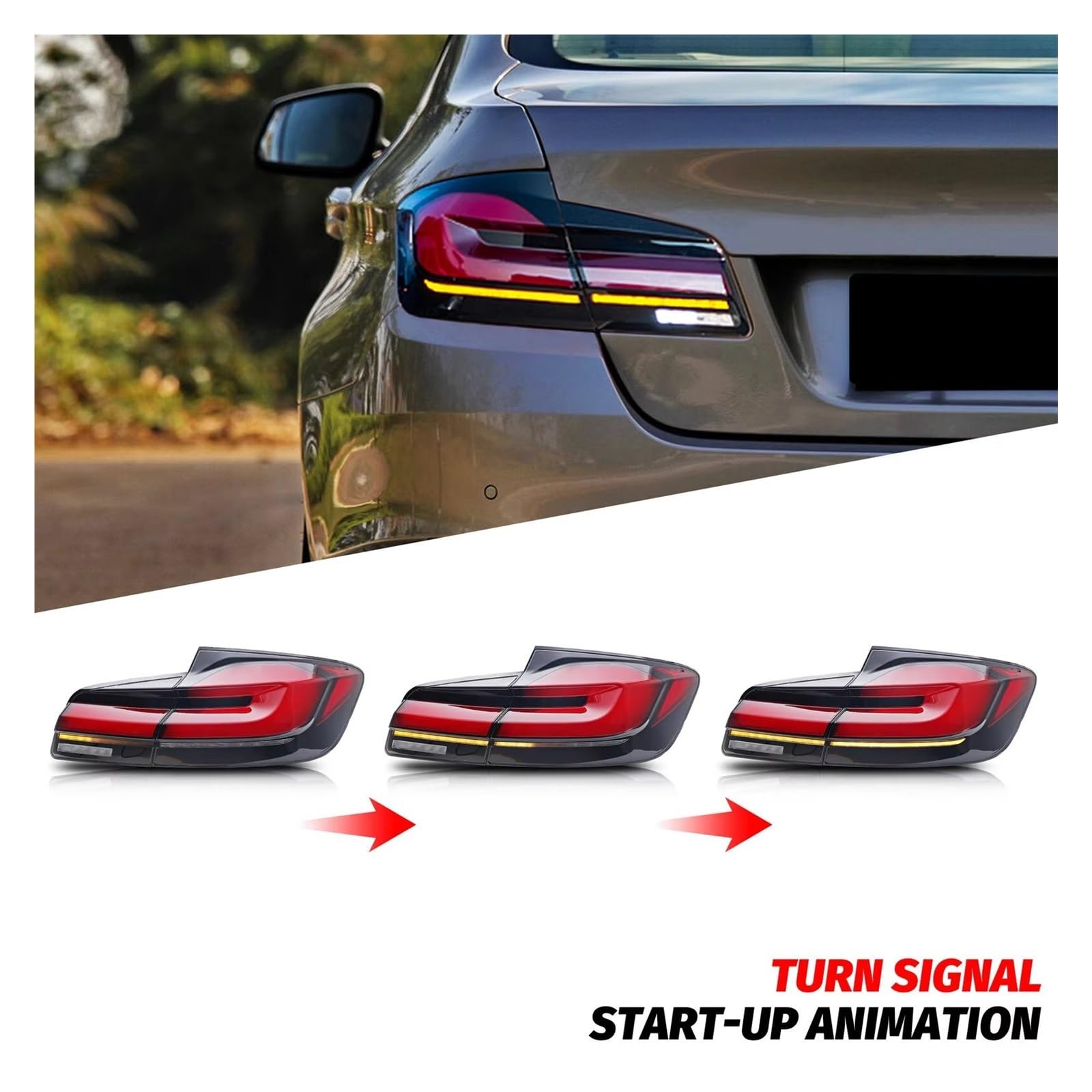 Fanale Posteriore Auto Per BMW Serie 5 Per F10 M5 2011-2016 Animazione Dinamica Indicatori Di Direzione Sequenziali Gruppo Luci Posteriori A LED