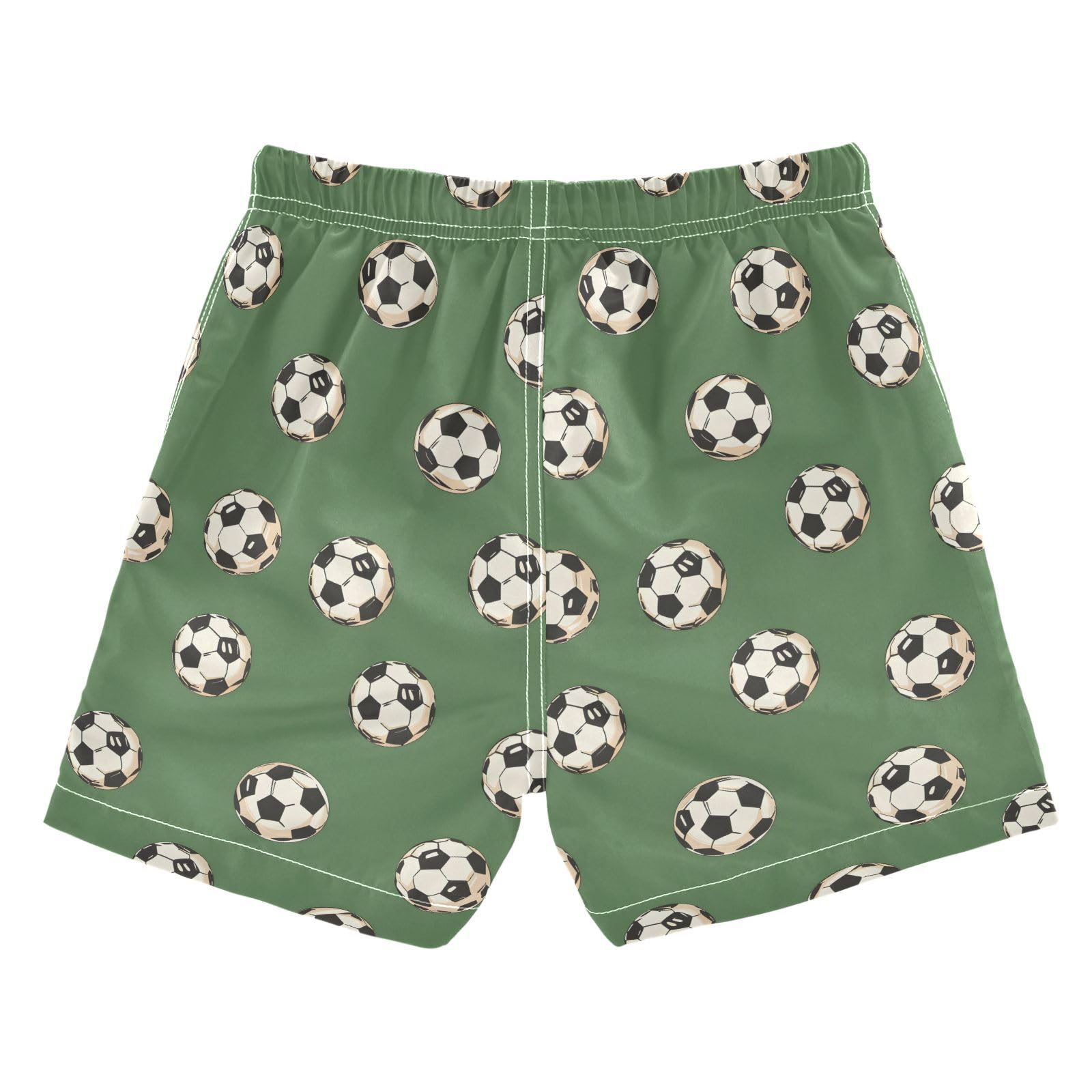 ALAZA Football Ball Soccer Green Boys Quick Dry Beach Board Shorts Kids Swim Trunks Bathing Suit Swimsuit 5T