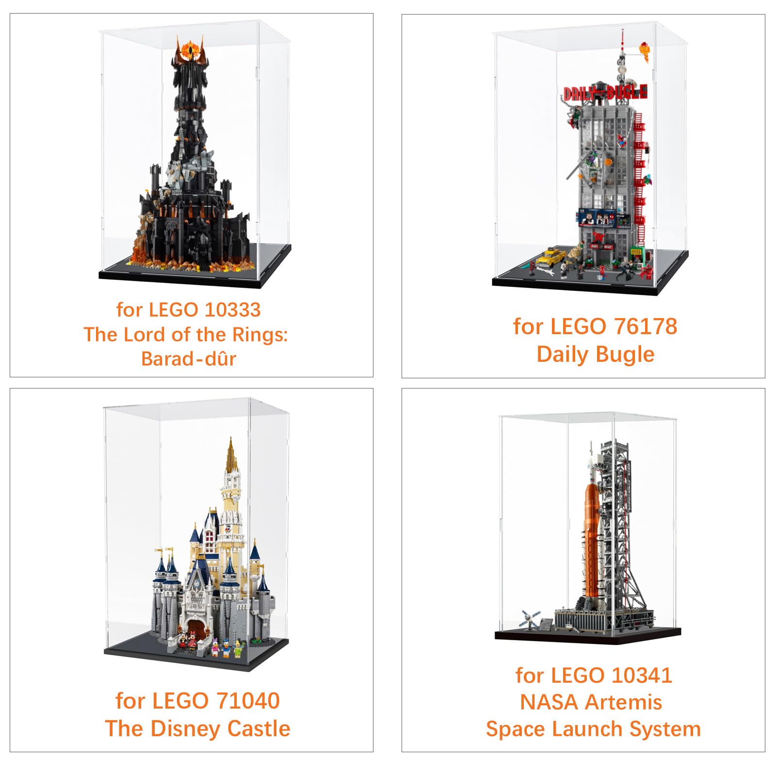 Vitrina Expositora para Colecciones Lego 43019 Balón Fútbol 10375 Desdentao 10281 Bonsái 75433 21590 75403 Caja Expositora Metacrilato Transparente 3mm Vitrina Acrílica, Interior Blanco 25x25x25cm — view 58