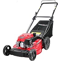 PowerSmart 21-Inch 144cc Gas Push Lawn Mower, 2-in-1 Mulch & Bag, Adjustable Height, Ideal for 1/4 Acre Yards