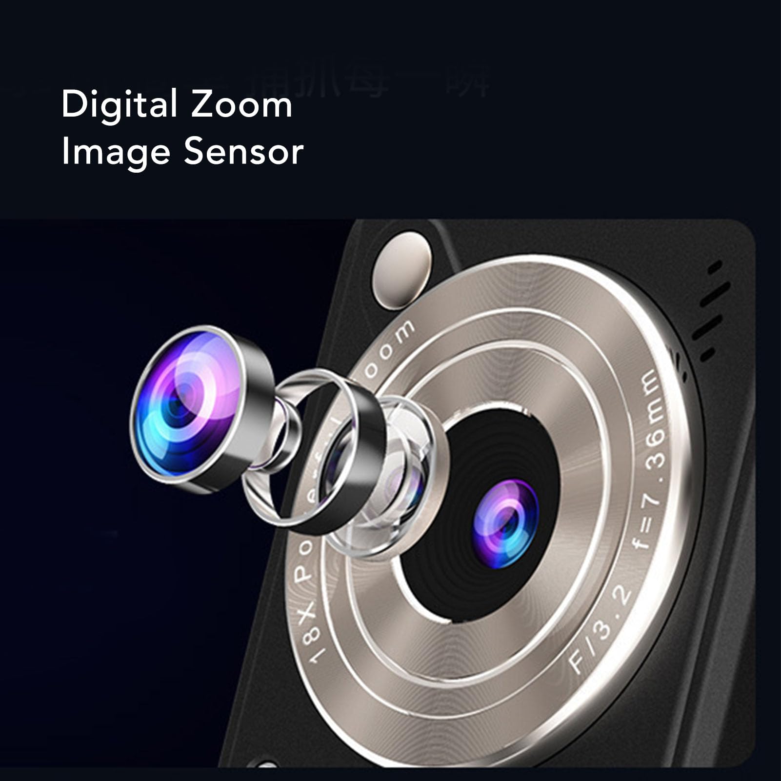 Aparat Cyfrowy 4K 64MP, 18-krotny Zoom, Automatyczne Ustawianie Ostrości, Kieszonkowy Aparat Fotograficzny dla Początkujących z 2,4-calowym Ekranem HD do Podróży