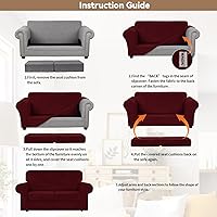 Vista 146 de WEERRW Fundas de terciopelo para sofá de 2 cojines, fundas de sofá de felpa de terciopelo de lujo de alta elasticidad, con parte inferior elástica