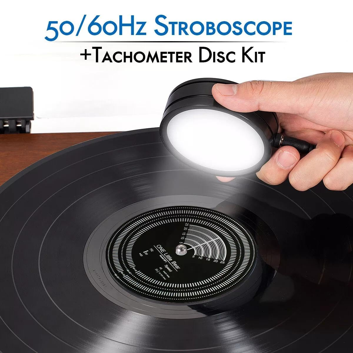 Nobsound Luz estroboscópica de velocidad estroboscópica de 50/60 Hz + disco de tacómetro para reproductor de registro LP Turntable