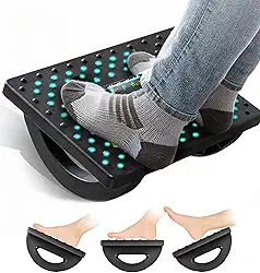 Apoio para Pés, Apoio para pés ergonomico, Apoio de pé, Suporte pé, Rodas de Massagem Giratórias de 180 Graus, Apoio para Pés Embaixo Da Mesa, Preto